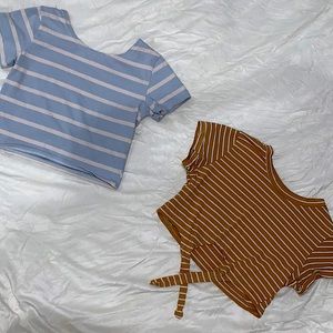 set of striped SHEIN crop tops!